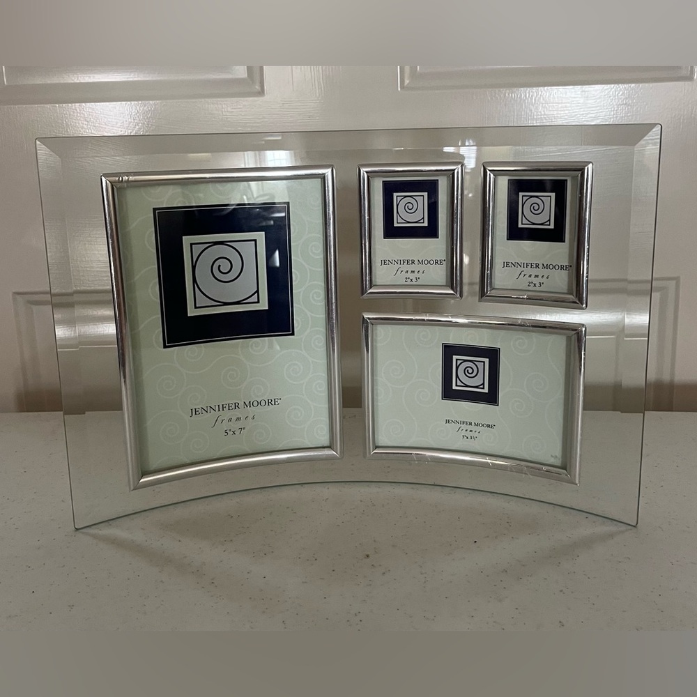 Jennifer Moore Elegant Glass & Silver Multi Slot Frame